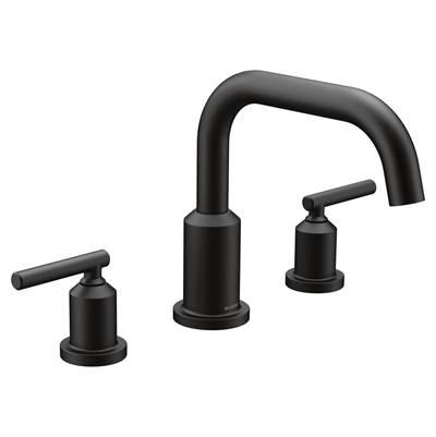 Gibson Two-Handle Deck Mounted Modern Roman Tub Faucet, Valve Required, Matte Black by Moen