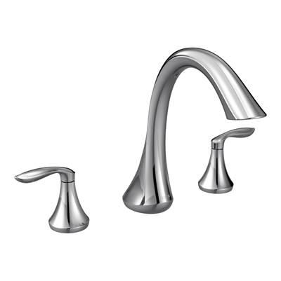 Eva 2-Handle Deck-Mount Roman Tub Faucet Trim Kit in Chrome (Valve Sold Separately) by Moen