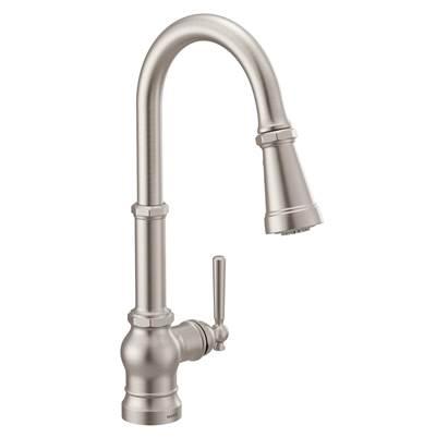 Paterson One-Handle Pull-down Kitchen Faucet with Power Boost, Includes Interchangeable Handle, Spot Resist Stainless by Moen