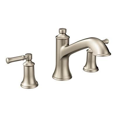 Dartmoor 8 in. Widespread 2-Handle Roman Tub Bathroom Faucet in Brushed Nickel (Valve Sold Separately) by Moen