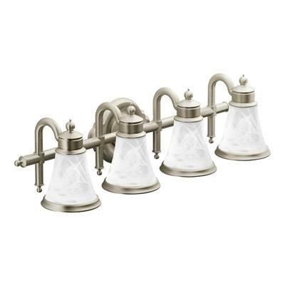Brushed Nickel Four Globe Bath Light by Moen