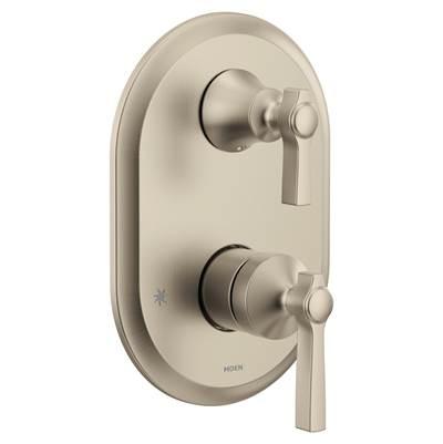 Flara M-CORE 3-Series 2-Handle Shower Trim with Integrated Transfer Valve in Brushed Nickel (Valve Sold Separately) by Moen