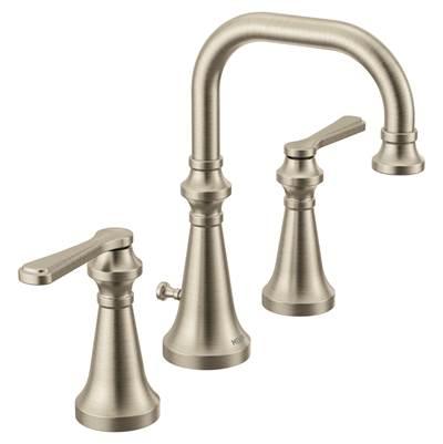Colinet Traditional Two-Handle Widespread High-Arc Bathroom Faucet with Lever Handles, Valve Required, in Brushed Nickel by Moen