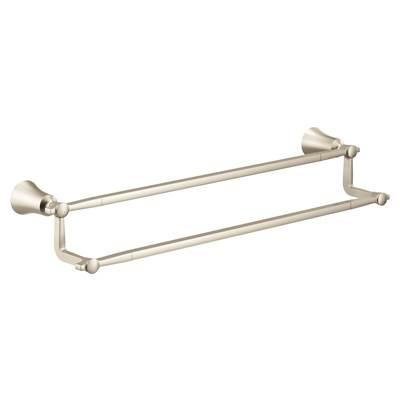 Brushed Nickel 24'' Double Towel Bar by Moen