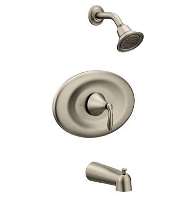 Eva Posi-Temp Eco-Performance Tub and Shower Trim Kit, Valve Required, Brushed Nickel by Moen