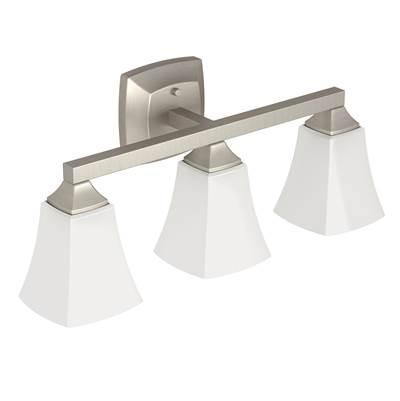 Brushed Nickel Three Globe Bath Light by Moen