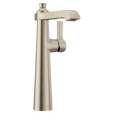 Flara One-Handle Single Hole Vessel Sink Bathroom Faucet, Brushed Nickel by Moen