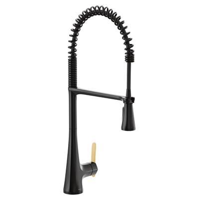 Sinema Single-Handle Pull-Down Sprayer Kitchen Faucet with Power Clean and Spring Spout in Matte Black