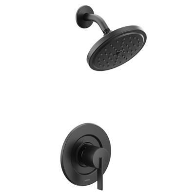 Cia Posi-Temp Rain Shower 1-Handle with Eco-Performance Shower Only Faucet Trim Kit in Matte Black (Valve Sold Separately) by Moen