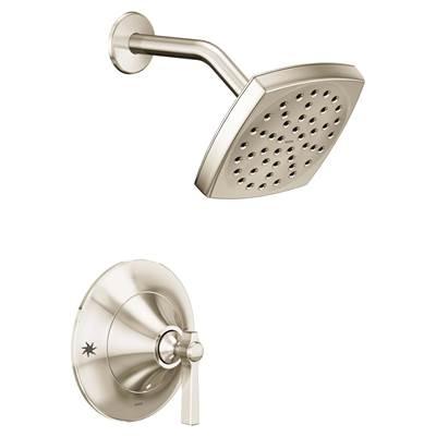 Flara Posi-Temp Rain Shower 1-Handle Shower Only Faucet Trim Kit in Polished Nickel (Valve Sold Separately) by Moen