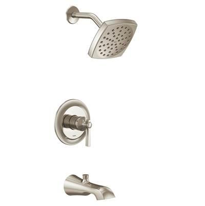 Flara M-CORE 2-Series Eco Performance 1-Handle Tub and Shower Trim Kit in Polished Nickel (Valve Sold Separately) by Moen