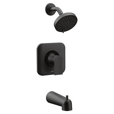 Genta LX Posi-Temp Pressure Balancing Eco-Performance Modern Tub and Shower Trim, Valve Required, Matte Black