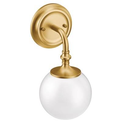 Brushed Gold One Globe Bath Light by Moen