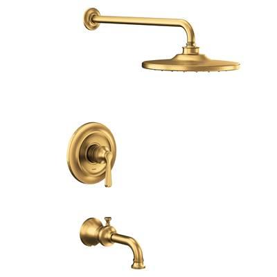 Colinet M-CORE 2-Series Eco Performance 1-Handle Tub and Shower Trim Kit in Brushed Gold (Valve Sold Separately) by Moen