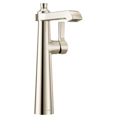 Flara One-Handle Single Hole Vessel Sink Bathroom Faucet, Polished Nickel by Moen