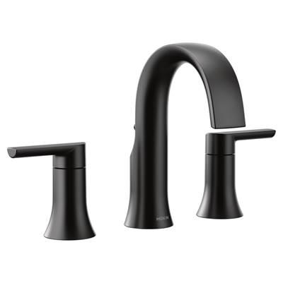 Doux 8 in. Widespread 2-Handle Bathroom Faucet Trim Kit in Matte Black (Valve Sold Separately) by Moen