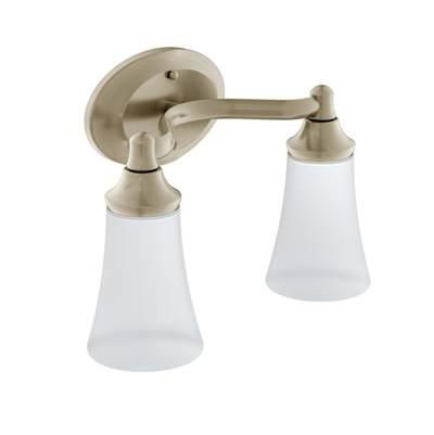 Brushed Nickel Two Globe Bath Light by Moen