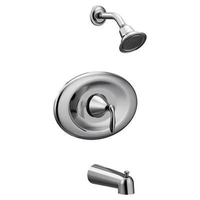 Eva Posi-Temp Eco-Performance Tub and Shower Trim Kit, Valve Required, Chrome by Moen