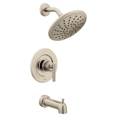 Gibson Posi-Temp Pressure Balancing Modern Tub and Shower Trim with 8-Inch Rainshower, Valve Required, Brushed Nickel