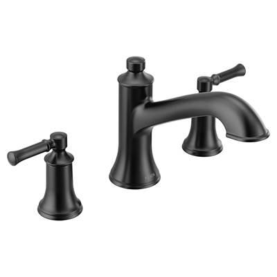 Dartmoor 2-Handle Deck Mount Roman Tub Faucet Trim Kit in Matte Black by Moen