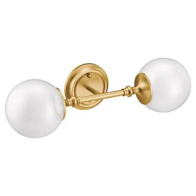 Brushed Gold Two Globe Bath Light by Moen
