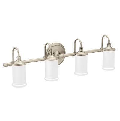 Brushed Nickel Four Globe Bath Light by Moen