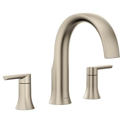 Doux 2-Handle Deck Mount Roman Tub Faucet Trim Kit in Brushed Nickel (Valve Sold Separately) by Moen