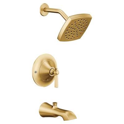 Flara Posi-Temp Rain Shower 1-Handle Tub and Shower Faucet Trim Kit in Chrome (Valve Sold Separately) - Brushed Gold by Moen