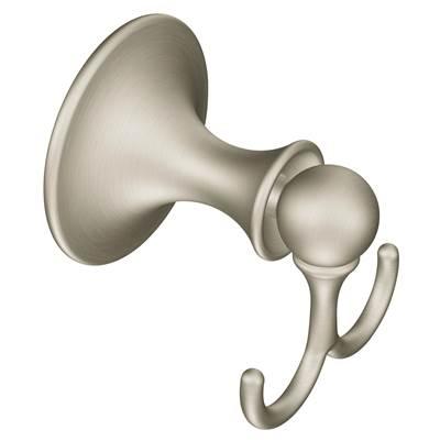 Brushed Nickel Double Robe Hook by Moen