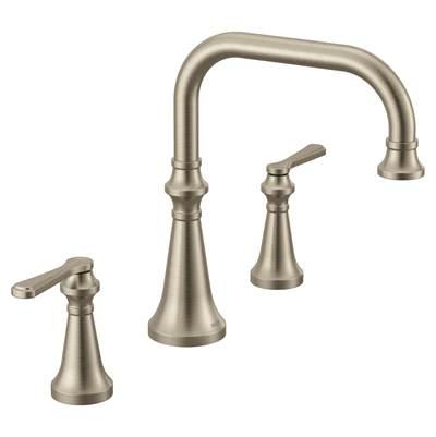 Colinet Two Handle Deck-Mount Roman Tub Faucet Trim with Lever Handles, Valve Required, in Brushed Nickel