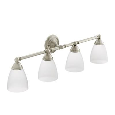 Brushed Nickel Four Globe Bath Light by Moen