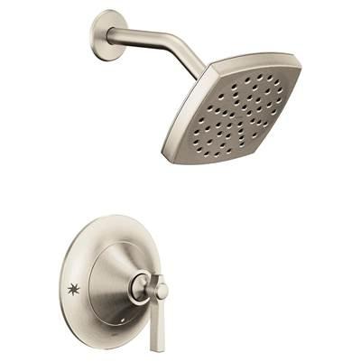 Flara Posi-Temp Rain Shower 1-Handle Eco-Performance Shower Only Faucet Trim Kit in Brushed Nickel (Valve Sold Separately) by Moen