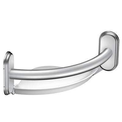 Chrome 9'' Grab Bar With Corner Shelf by Moen