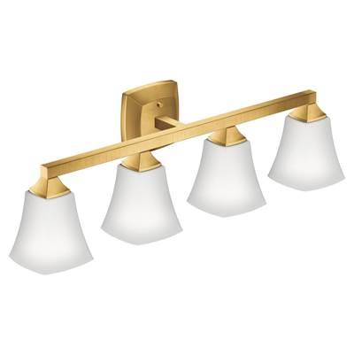 Brushed Gold Four Globe Bath Light by Moen