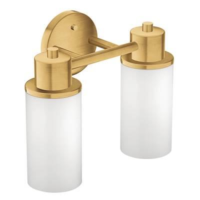 Brushed Gold Two Globe Bath Light by Moen
