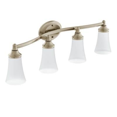Brushed Nickel Four Globe Bath Light by Moen