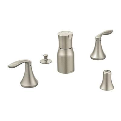 Eva 2-Handle Bidet Faucet Trim Kit in Brushed Nickel (Valve Sold Separately) by Moen