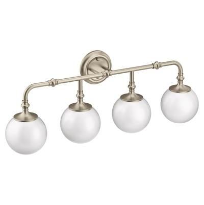 Brushed Nickel Four Globe Bath Light by Moen