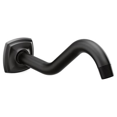 Curved Shower Arm with Wall Flange, Matte Black by Moen