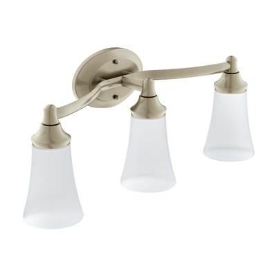 Brushed Nickel Three Globe Bath Light by Moen