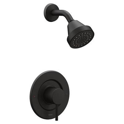 Align Single-Handle Posi-Temp Shower Faucet Trim Kit in Matte Black (Valve Sold Separately) by Moen