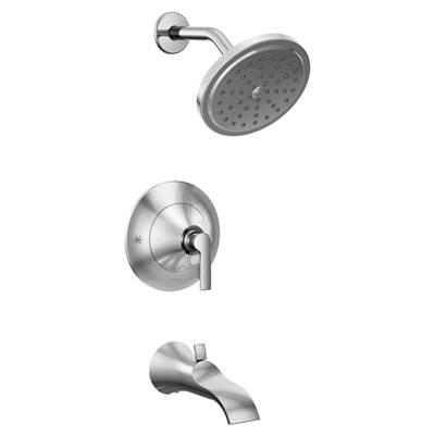 Doux Posi-Temp 1-Handle Tub and Shower Faucet Trim Kit in Chrome (Valve Sold Separately) by Moen