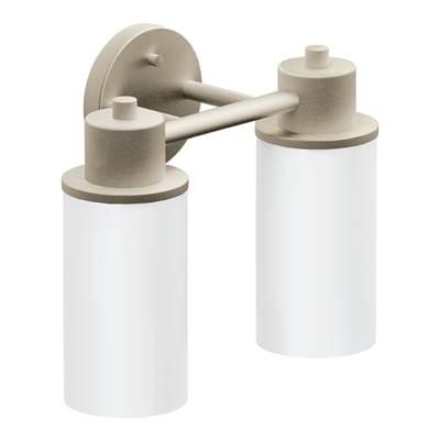 Brushed Nickel Two Globe Bath Light by Moen