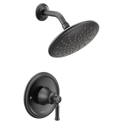 Dartmoor 1-Handle Posi-Temp Shower Only Trim Kit with Eco-Performance Rainshower in Matte Black by Moen