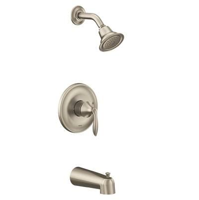 Eva M-CORE 2-Series Eco Performance 1-Handle Tub and Shower Trim Kit in Brushed Nickel (Valve Sold Separately) by Moen