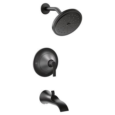 Doux Posi-Temp 1-Handle Tub and Shower Faucet Trim Kit in Matte Black (Valve Sold Separately) by Moen