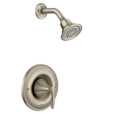 Eva Single-Handle 1-Spray Posi-Temp Shower Faucet Trim Kit in Brushed Nickel (Valve Sold Separately) by Moen