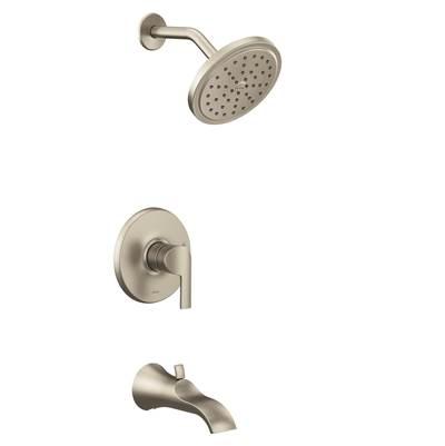 Doux M-CORE 2-Series Eco Performance 1-Handle Tub and Shower Trim Kit in Brushed Nickel (Valve Sold Separately) by Moen