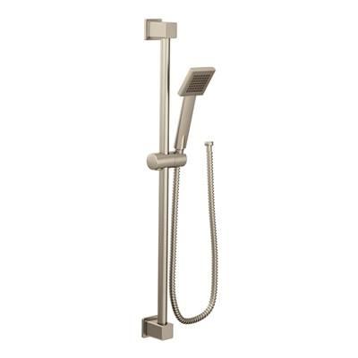90 Degree Modern Eco-Performance Handshower Handheld Shower with 30-Inch Slide Bar and 69-Inch Metal Hose, Brushed Nickel by Moen