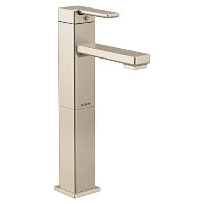 90 Degree One-Handle Single Hole Vessel Sink Modern Bathroom Faucet, Brushed Nickel by Moen